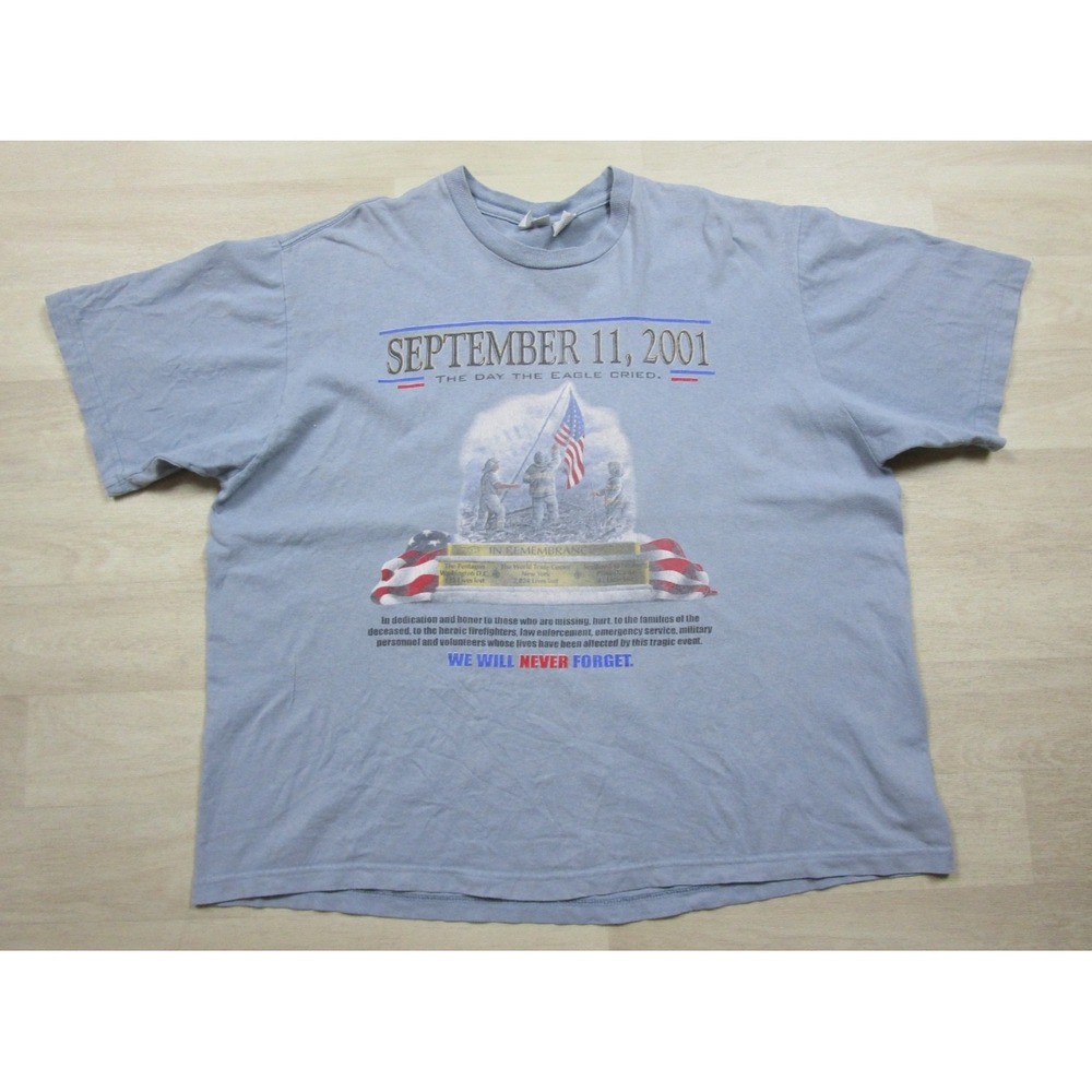 Vintage Y2K 9/11 Memorial T-Shirt Men's (XL) Never Forget Patriotic America USA